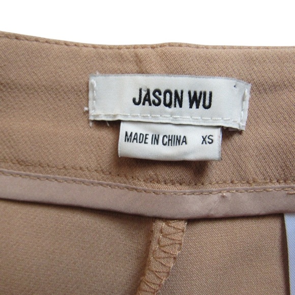 Jason Wu Camel Tan Pants XS Side Slits Boot Cut High Rise Stretch Careerwear - Picture 10 of 11